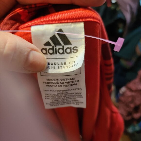 Adidas 90 Athletic Red Camo Long-Sleeve Size L Regular Fit 100% Polyester Jacket - Picture 5 of 6